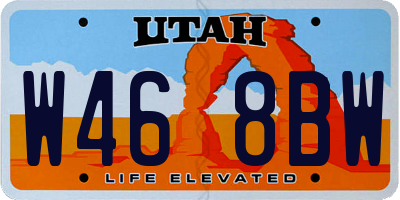 UT license plate W468BW