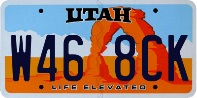 UT license plate W468CK