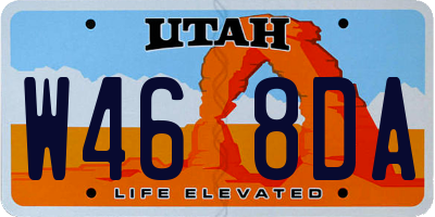 UT license plate W468DA