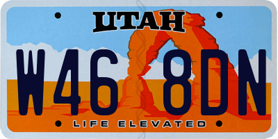 UT license plate W468DN