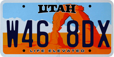 UT license plate W468DX