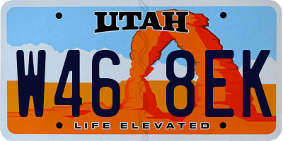 UT license plate W468EK