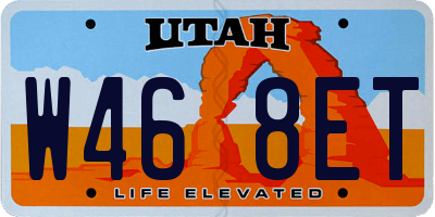 UT license plate W468ET