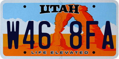 UT license plate W468FA
