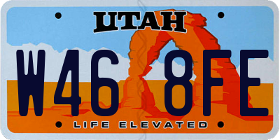 UT license plate W468FE