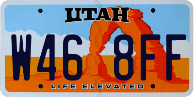 UT license plate W468FF