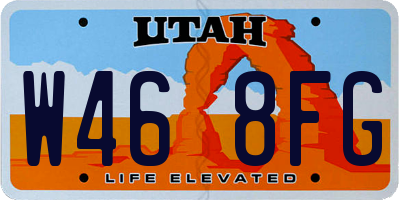 UT license plate W468FG