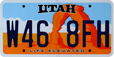 UT license plate W468FH