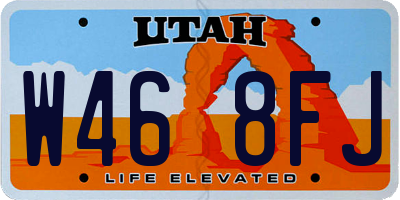 UT license plate W468FJ