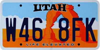 UT license plate W468FK