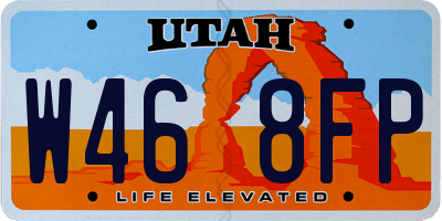 UT license plate W468FP