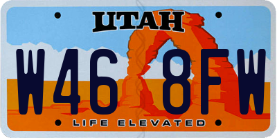 UT license plate W468FW