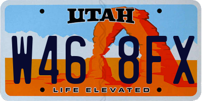 UT license plate W468FX