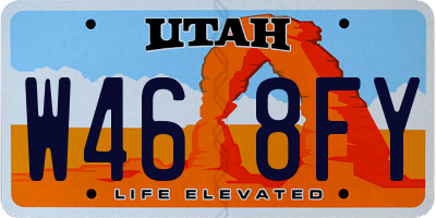 UT license plate W468FY