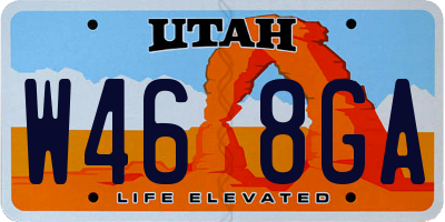 UT license plate W468GA