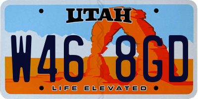 UT license plate W468GD