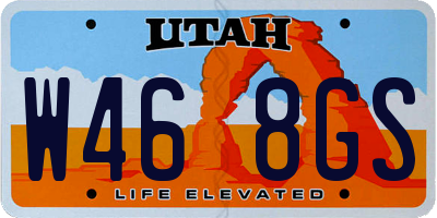 UT license plate W468GS