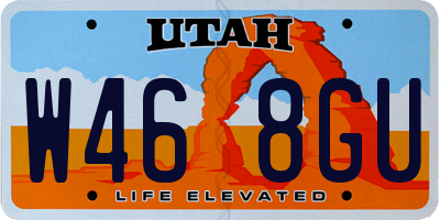 UT license plate W468GU