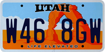 UT license plate W468GW