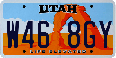UT license plate W468GY