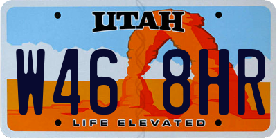 UT license plate W468HR
