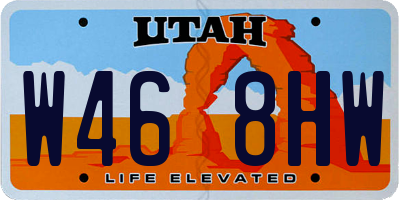 UT license plate W468HW