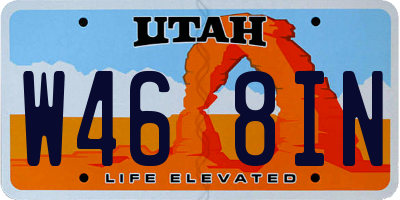 UT license plate W468IN