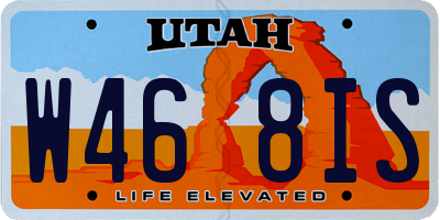 UT license plate W468IS