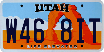 UT license plate W468IT