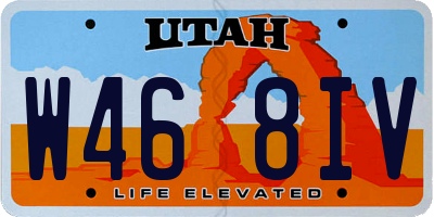 UT license plate W468IV