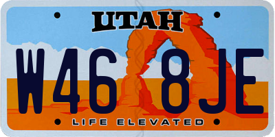 UT license plate W468JE