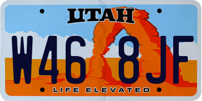 UT license plate W468JF