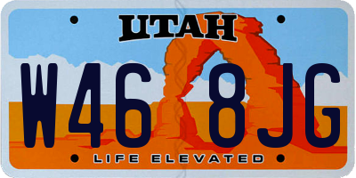 UT license plate W468JG