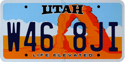 UT license plate W468JI