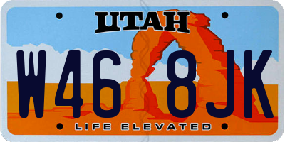 UT license plate W468JK