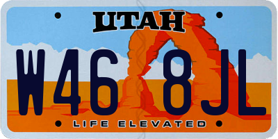 UT license plate W468JL
