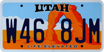 UT license plate W468JM