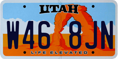 UT license plate W468JN