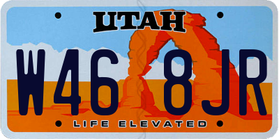 UT license plate W468JR