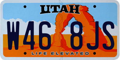 UT license plate W468JS