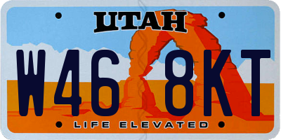 UT license plate W468KT