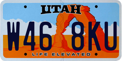 UT license plate W468KU