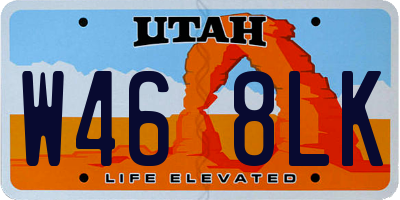UT license plate W468LK