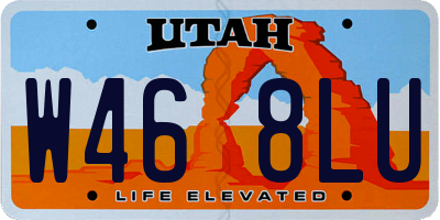 UT license plate W468LU
