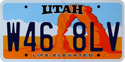 UT license plate W468LV
