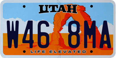 UT license plate W468MA