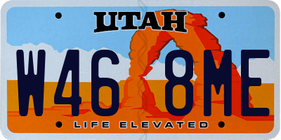 UT license plate W468ME