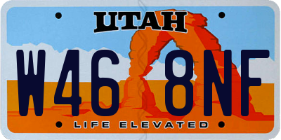 UT license plate W468NF