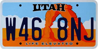 UT license plate W468NJ