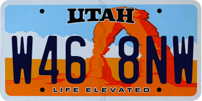 UT license plate W468NW